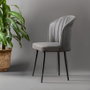 Hanah Home Juego de Sillas (4 Piezas) Gris Patas de Metal